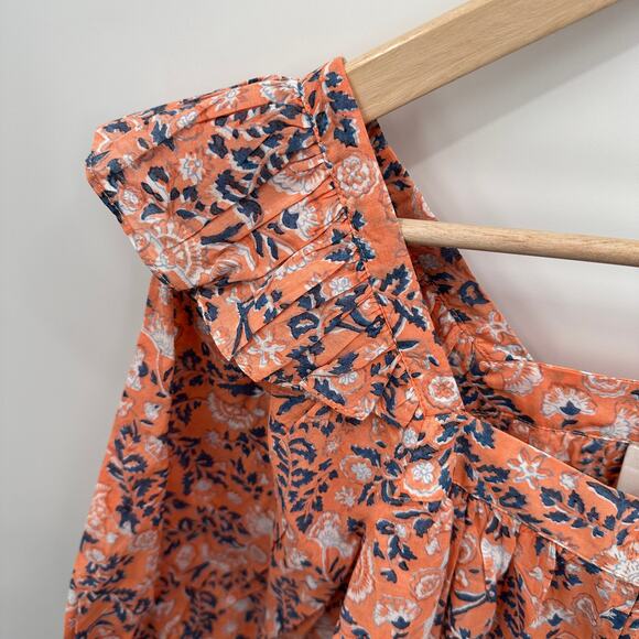 CLEOBELLA NWT Mariana Puff Short Sleeve Blouse in Peach Positano Floral // S - Picture 5 of 11